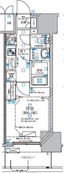 ディアレイシャス浅間町III(1K/12階)の間取り写真