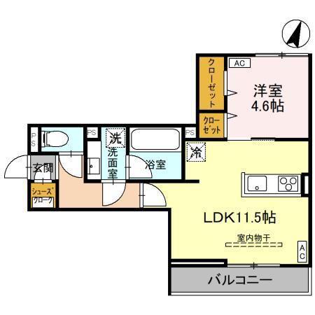 ノーブルパレス東大宮(1LDK/2階)の間取り写真
