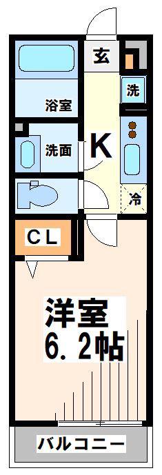 リブリ・国領(1K/1階)の間取り写真