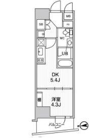 ALTERNA中野(1DK/3階)の間取り写真