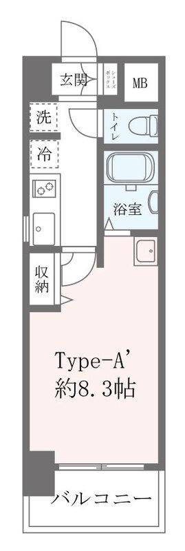 クレストコート難波サウス(1K/11階)の間取り写真