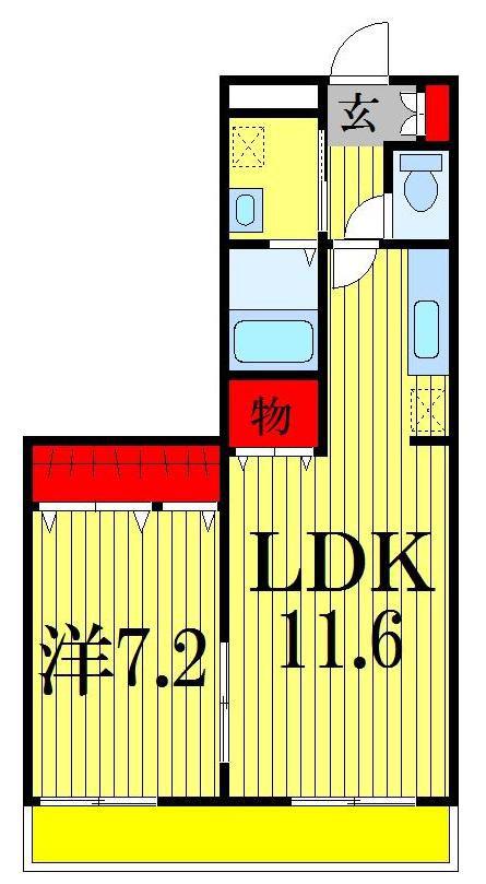 ライズ・インハウス(1LDK/4階)の間取り写真