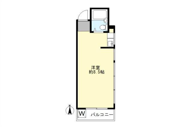 エステート内田ビル(ワンルーム/3階)の間取り写真