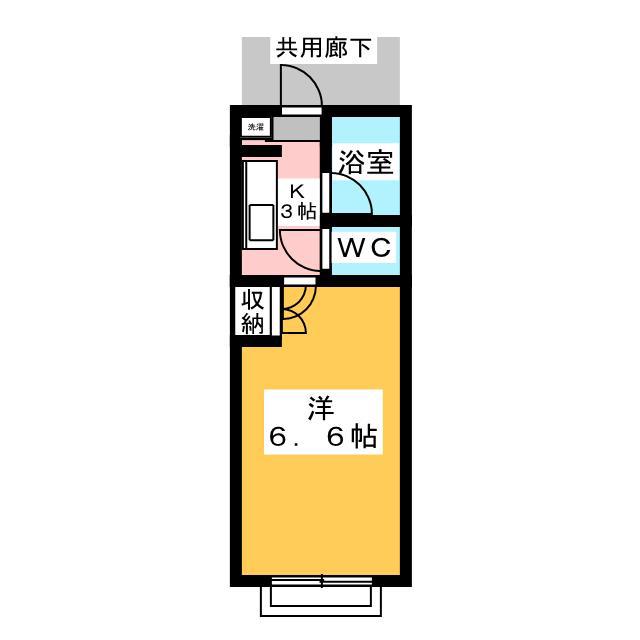 ピグレット(1K/2階)の間取り写真