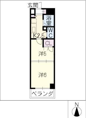 ナチュレ 一幸I(2K/3階)の間取り写真