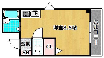 シャンテ中宮II(ワンルーム/4階)の間取り写真