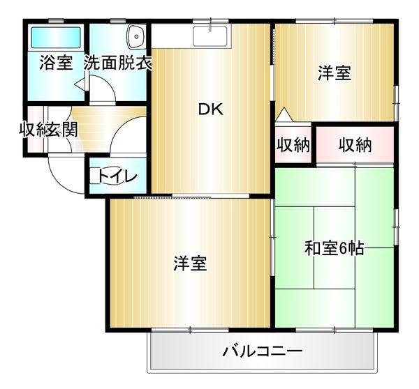 リヴィエール(3DK/1階)の間取り写真