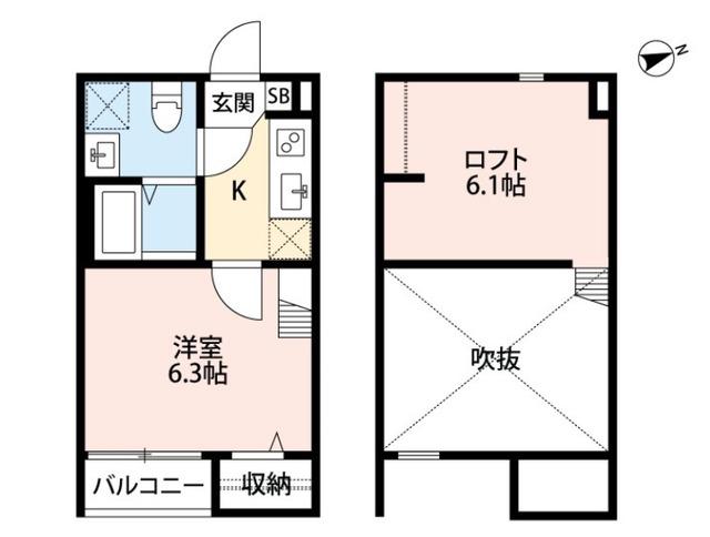 CHOROS(1K/2階)の間取り写真