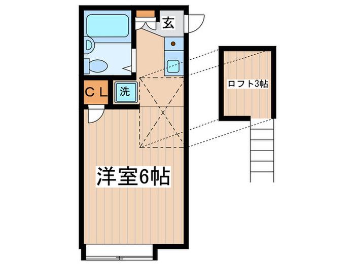 ランティス(ワンルーム/2階)の間取り写真