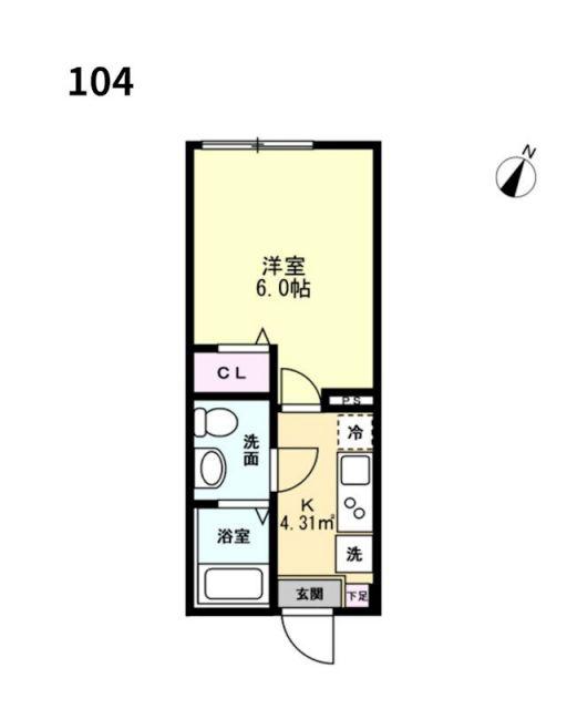 ルージュエール豊四季(1K/1階)の間取り写真