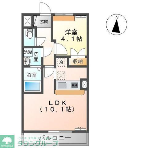 グランティスレーヴ(1LDK/1階)の間取り写真