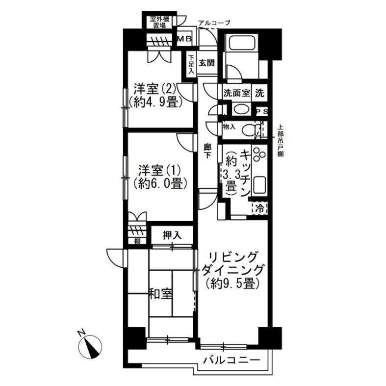 藤和シティコープ町屋II(3LDK/3階)の間取り写真