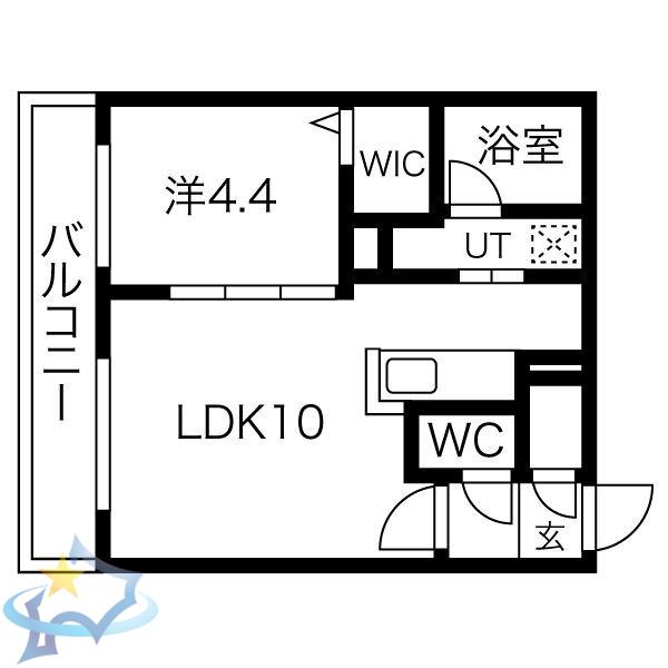オリゾンテ円山公園(1LDK/3階)の間取り写真