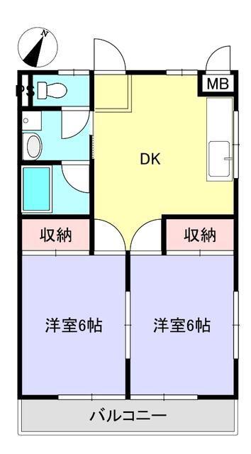 山澤マンション(2DK/3階)の間取り写真
