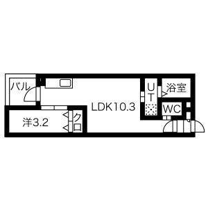 リバーサイドヴィラ瀬古(1LDK/3階)の間取り写真