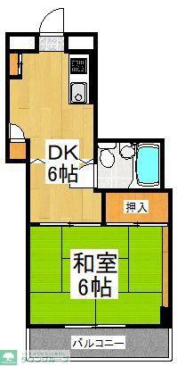 レジオンス東久留米(1DK/2階)の間取り写真
