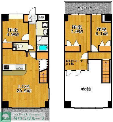 グラシア(3LDK/5階)の間取り写真