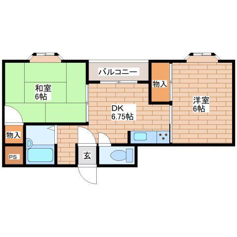 第3タナックマンション(2DK/4階)の間取り写真