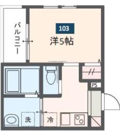 MELDIA蒲田III(1K/1階)の間取り写真