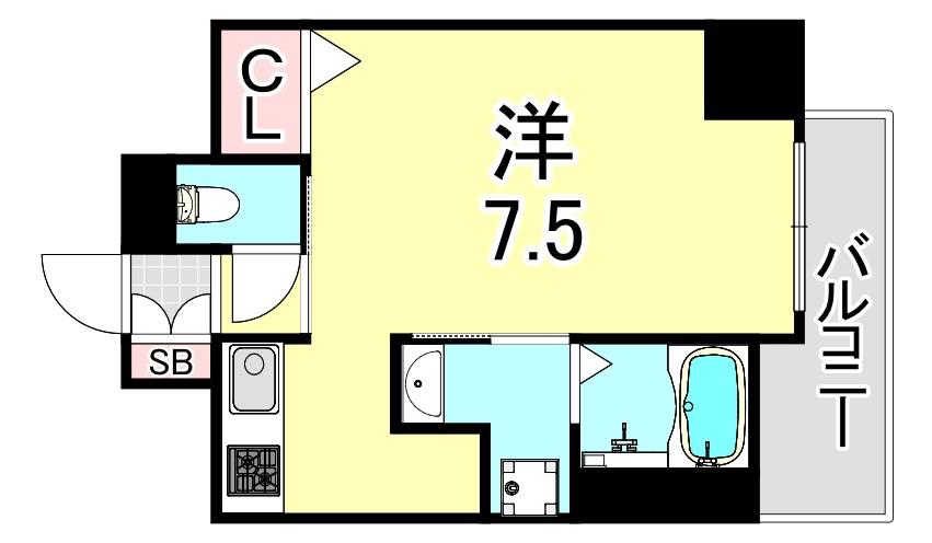 MJC神戸ブレイヴ(1K/3階)の間取り写真