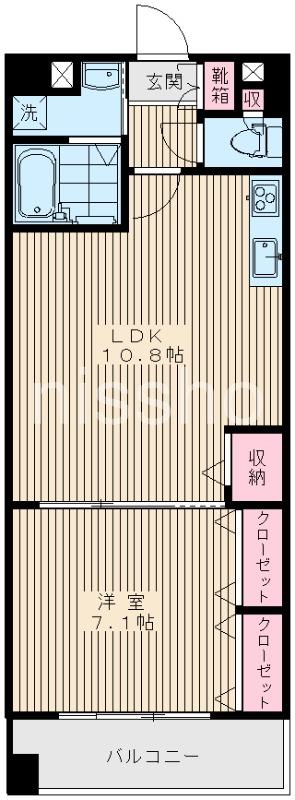 サンライズ時和(1LDK/4階)の間取り写真
