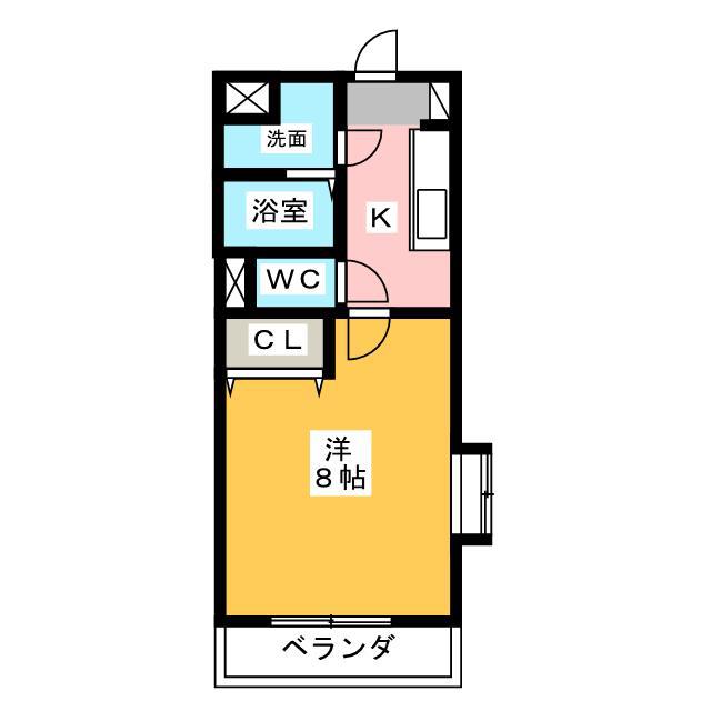 エレンシア(1K/1階)の間取り写真