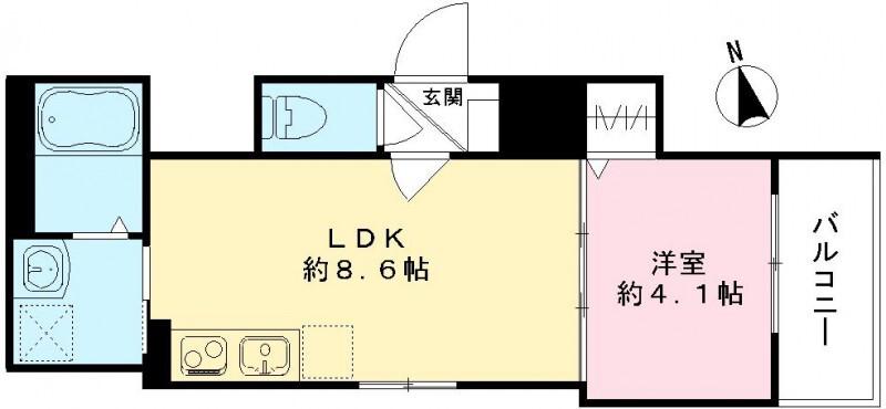 LUANA(1LDK/1階)の間取り写真