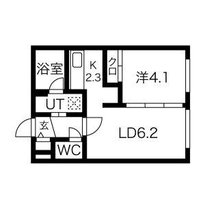 LICHTRARE麻生(1LDK/2階)の間取り写真