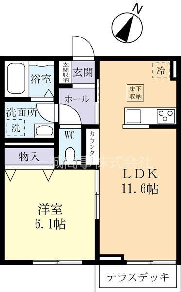 レジーナ21(1LDK/1階)の間取り写真