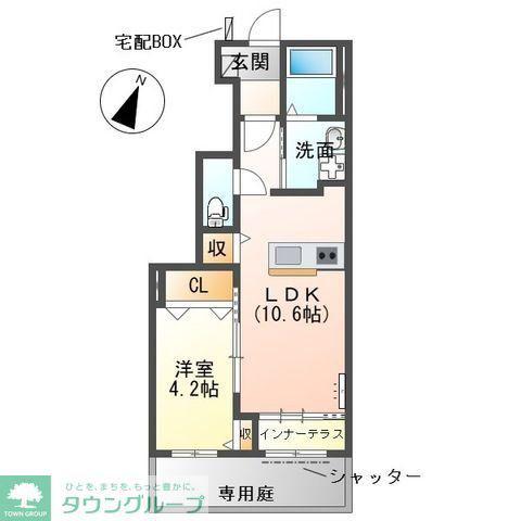 プリマヴェーラ(1LDK/1階)の間取り写真