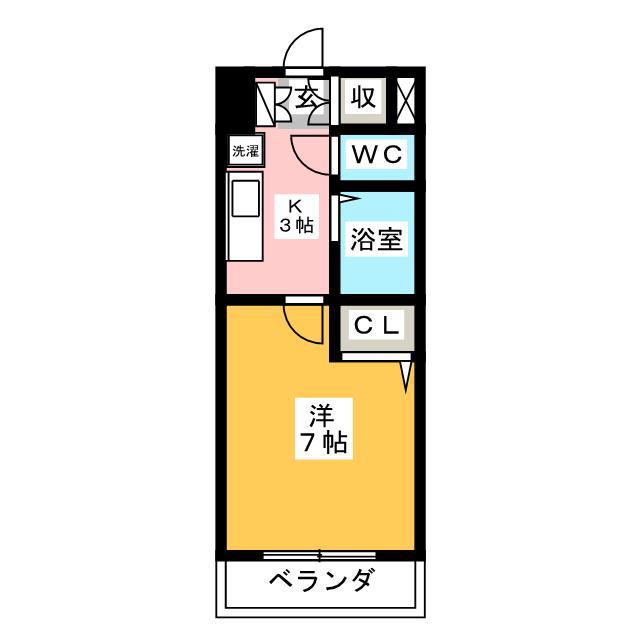 PRIME GARDEN(1K/4階)の間取り写真