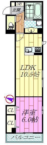 ソラーナ(1LDK/1階)の間取り写真