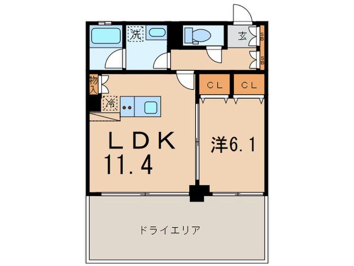 GRAN STAGE HILLS HATANODAI(1LDK/1階)の間取り写真