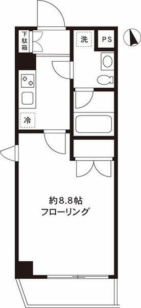 ミテッツァ大森II(1K/3階)の間取り写真