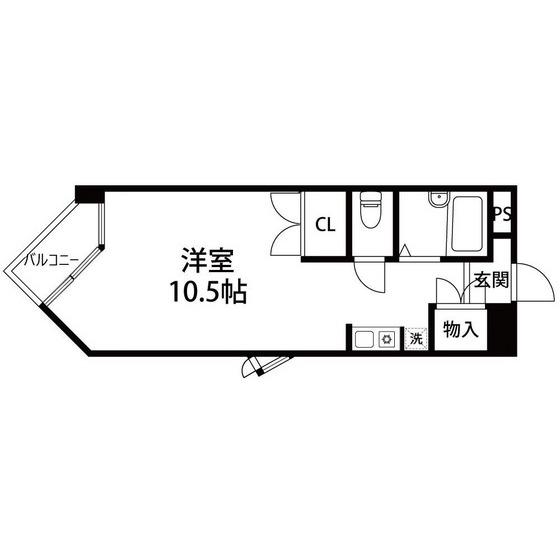 VIP仙台二日町(ワンルーム/6階)の間取り写真