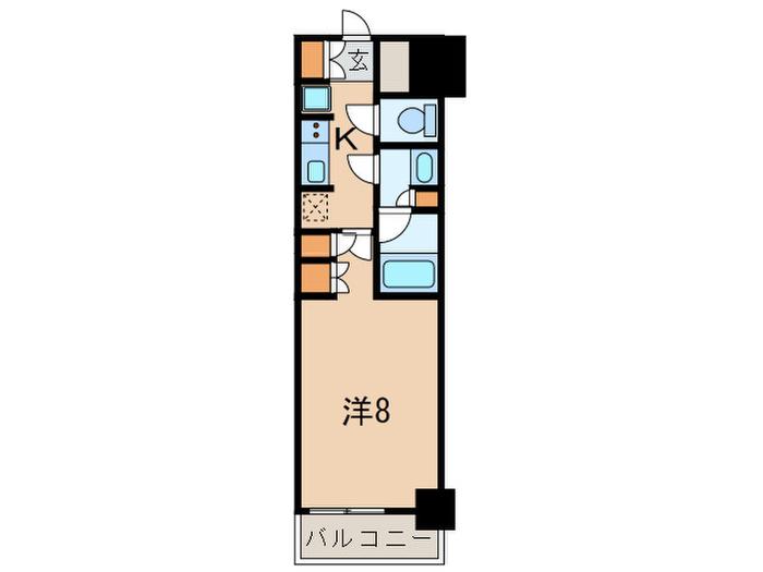 ブランシエスタ西宮(1K/5階)の間取り写真