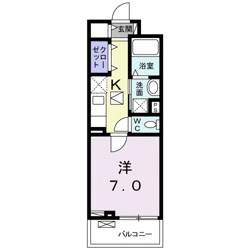 グレイス(1K/1階)の間取り写真