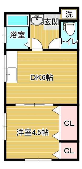 パークスクエア学芸大学(1DK/4階)の間取り写真