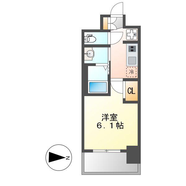 エステムコート名古屋栄プレシャス(1K/3階)の間取り写真