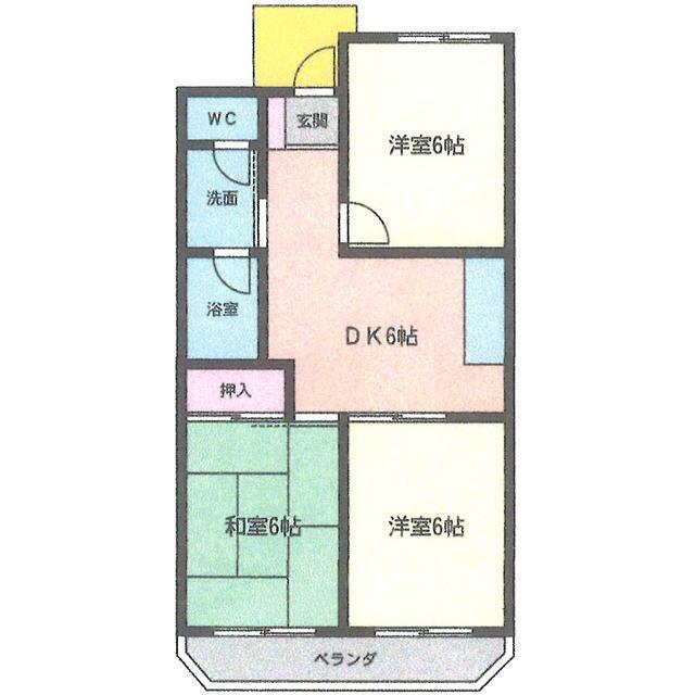 メゾン長井(3DK/1階)の間取り写真