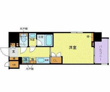 ZOOM品川南(1K/5階)の間取り写真
