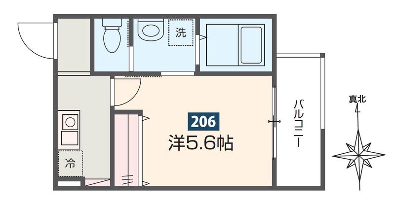 メルディア羽沢横浜国大3(1K/2階)の間取り写真