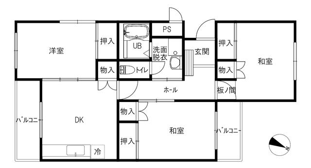 TRUST SQUARE(3DK/2階)の間取り写真