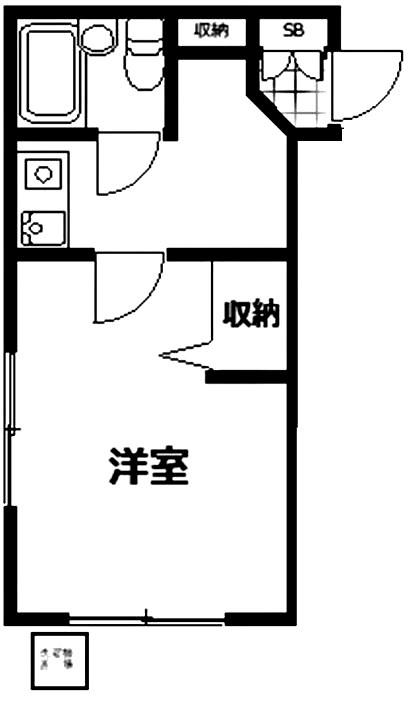 クレッセントK-2(1K/4階)の間取り写真