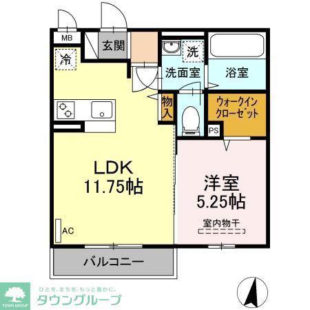 FAIRY TAIL(1LDK/2階)の間取り写真