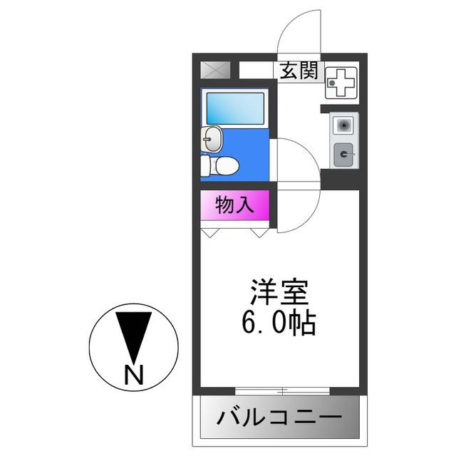 リベロ長吉(1K/2階)の間取り写真