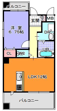 HIKARI BLDG(1LDK/5階)の間取り写真