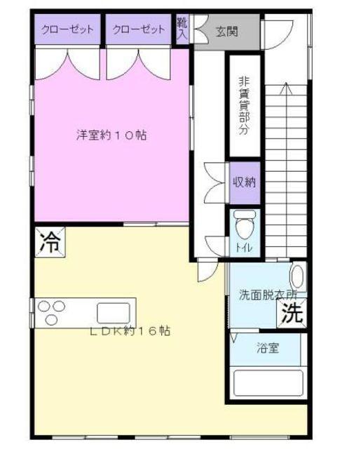 ST.フロント2ND(1LDK/3階)の間取り写真