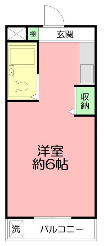 タプラ下荻野(ワンルーム/2階)の間取り写真