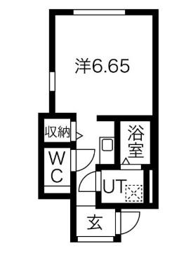 LIGNUM国分寺(ワンルーム/1階)の間取り写真